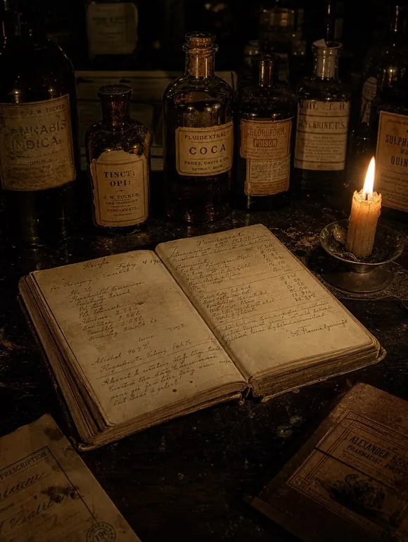Farmácia de 1910 com livro de registros